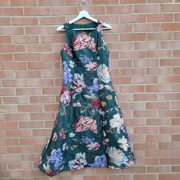 Marchesa Notte sleeveless fil-coupé midi  dress size 8 - Picture 2 of 7